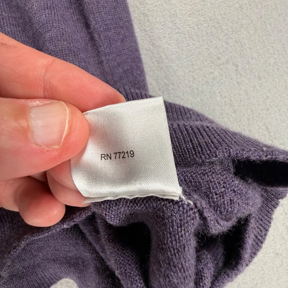 Banana Republic Men M Purple Merino Wool Crewneck Sweater Long Sleeve Preppy